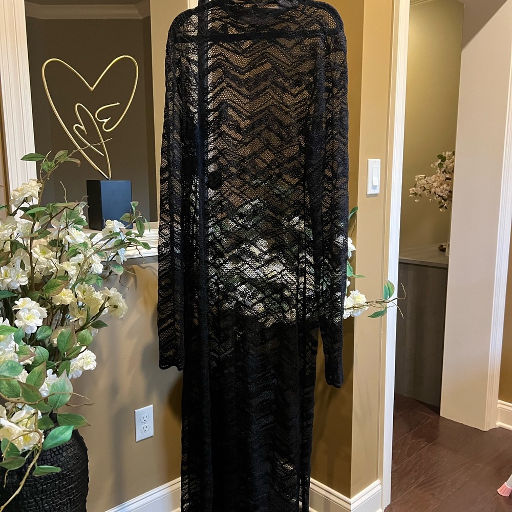 Steve Madden Black Lace Maxi Dress